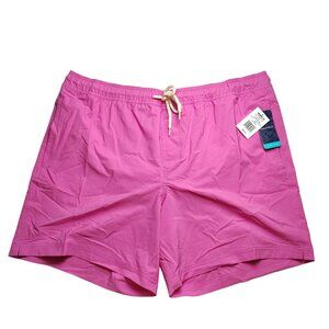 Trinity Coast Mens XXL Pink Swim Trunks with Elastic Waist and Side Pockets